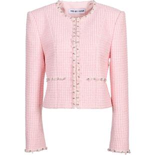 YES BY YESIR叶谦原创设计25年春季新款水晶之恋小香风连衣裙外套