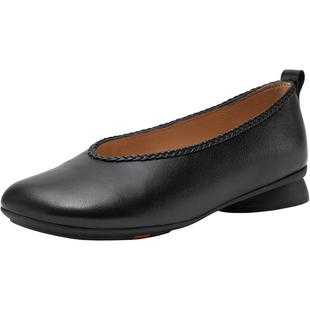 Bata圆周率羊皮书2026春季商场新款羊皮软底通勤浅口单鞋AYB37AQ6