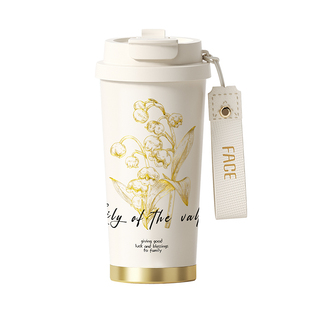 face铃兰保温杯女生2025新款高颜值陶瓷覆层内胆水杯子生日礼物