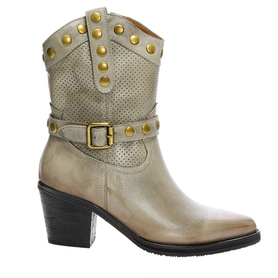 春秋女靴复古尖头中筒靴高跟短靴