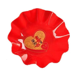 红色果盘喜庆新款果盘家用轻奢干果盒客厅婚礼结婚果盘水果瓜子盘