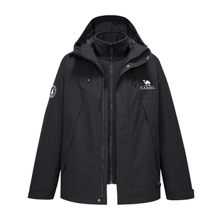 骆驼女装蛟龙三合一冲锋衣女春秋户外夹克防风防水登山服短外套女