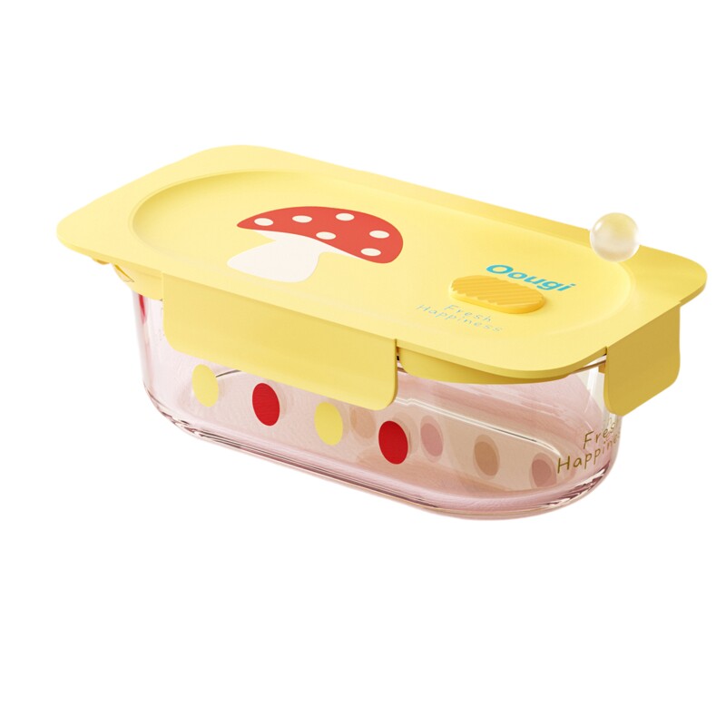 玻璃饭盒微波炉加热食品级保鲜盒上班族带饭专用可爱餐盒便当盒