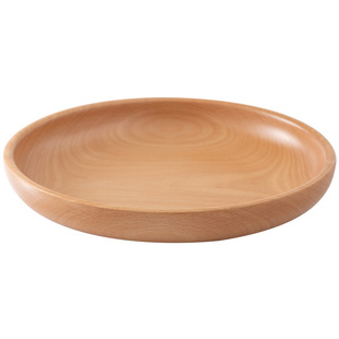 整块实木圆形水果盘木盘子防水大盘木盘西餐托盘茶盘干果盘木质圆