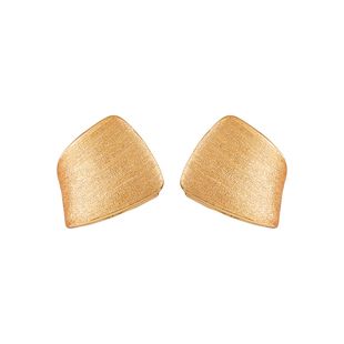 法式几何方形拉丝耳钉女2025年新款爆款纯银针耳环气质高级感耳饰