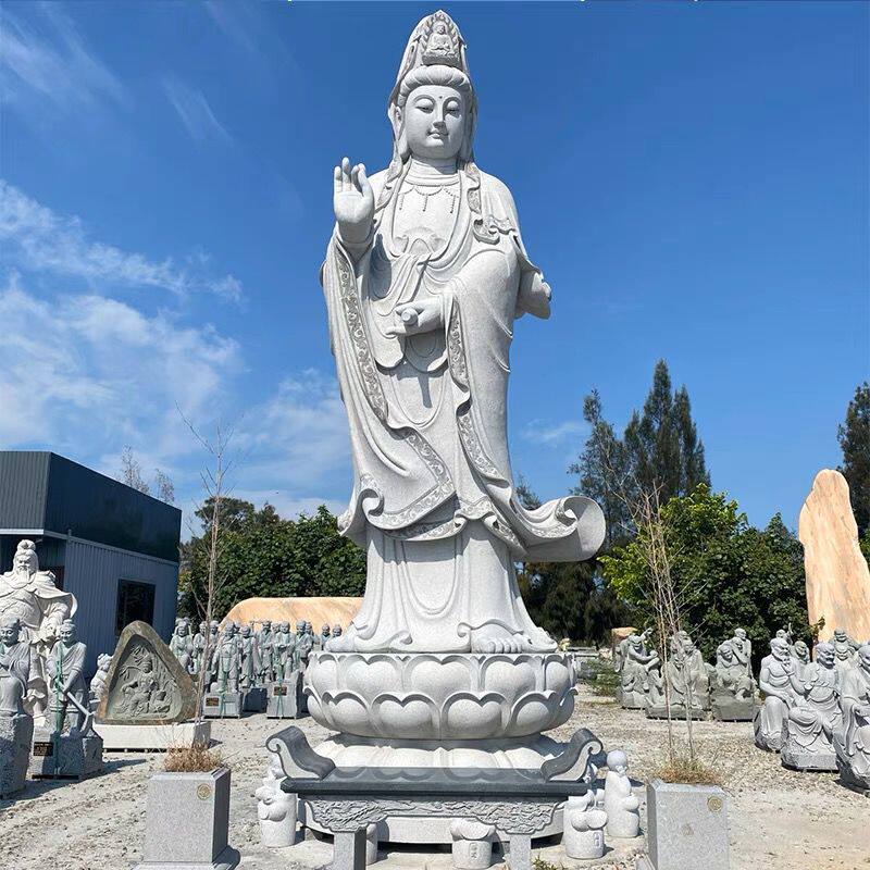 石雕观音天然汉白玉佛像三面观音地藏王弥勒佛罗汉人物大型石雕塑