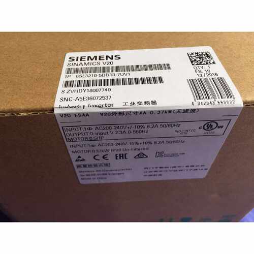 议价6SL3210-5BB13-7BV1 西门子V20变频器0.37KW 6SL321O-5BB13-7