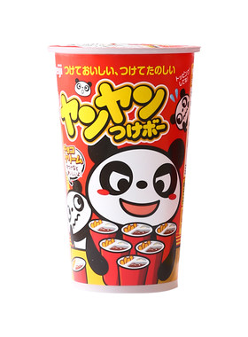 日本明治熊猫杯装巧克力酱饼干手指蘸杯可爱进口零食儿童生日礼物
