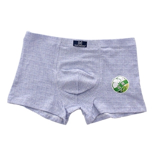 3条装简约男士全棉内裤四角裤青年潮牌时尚中腰男生裤头短裤平角