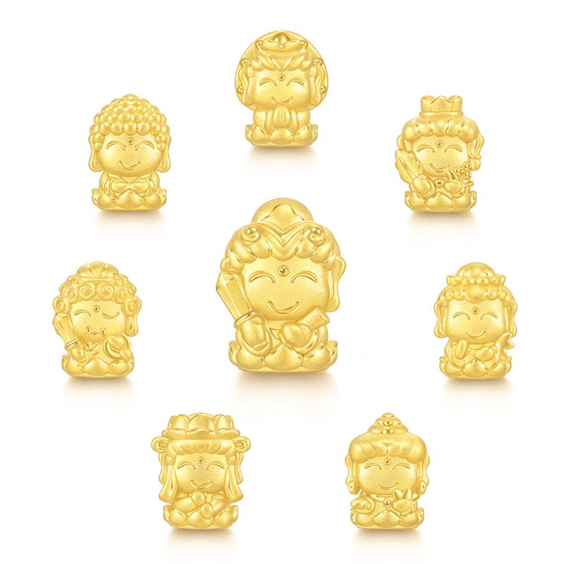 圣诞周生生转运珠黄金Charme宝贝祥瑞十二生肖本命佛足金手链串珠