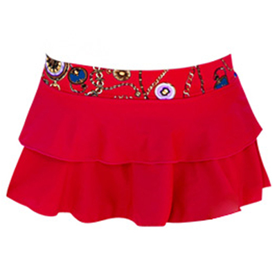 红色比基尼泳衣半身裙