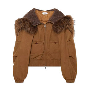 设计师品牌 IMMI 女士麂皮绒毛领