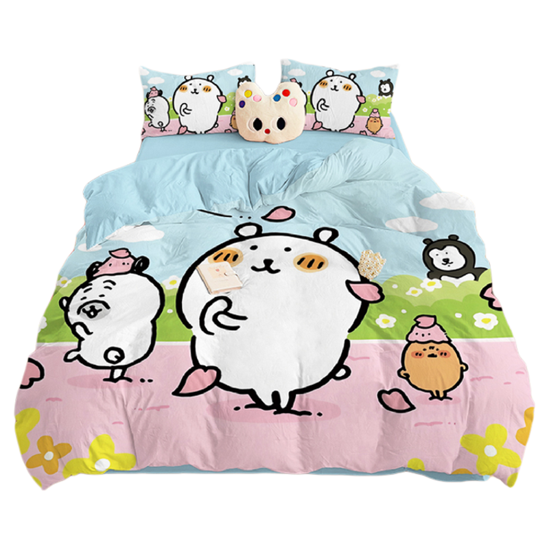 吉伊大舅可爱自嘲熊全棉四件套床单被套学生宿舍三件套床上用品