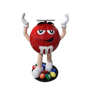 卡通大号mm豆摆件玻璃钢雕塑家居客厅落地M豆人网红店铺装饰公仔