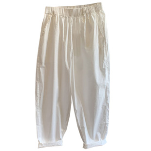 印木99637速干棉女裤2025夏新品薄款宽松大码显瘦高腰哈伦九分裤