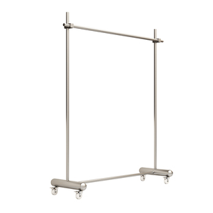 可调节带轮子可移动服装店展示架拉丝不锈钢衣架落地挂衣架家用