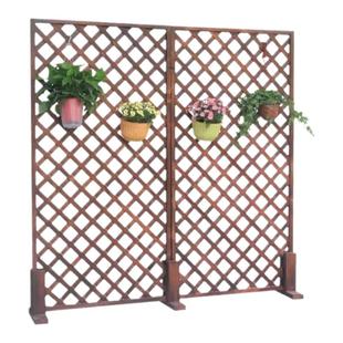 户外防腐木栅栏花园围栏隔断围墙篱笆庭院护栏阳台花架网格爬藤架