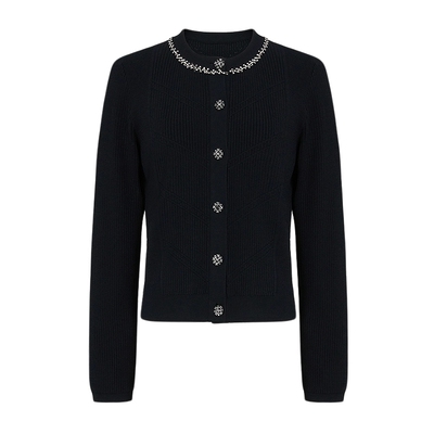 朗姿/MOJO AVENUE莫佐冰丝混纺针织开衫2025年春季新款亲肤优雅上