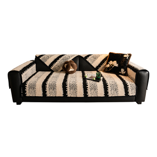 冬季加厚毛绒皮沙发垫盖布2025新款座垫轻奢高级感固定防滑坐垫子