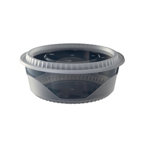 美式碗一次性餐盒圆形打包盒外卖快餐打包碗商用加厚塑料汤碗带盖