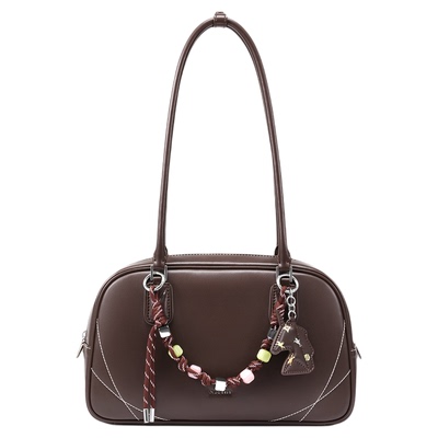 NU纽芝兰糖果法棍包2026新款大容量手提吐司包牛皮单肩保龄球女包