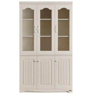 全友家居书柜储物柜一体简约现代书房书橱客厅置物柜带玻璃门家用