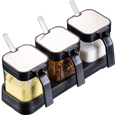 2025年新款玻璃调料盒密封防潮