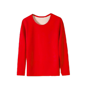 中老年本命年红色德绒保暖内衣套装父母男秋衣秋裤女加绒加厚打底