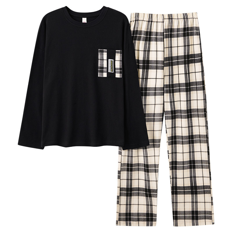 情侣睡衣纯棉家居服套装