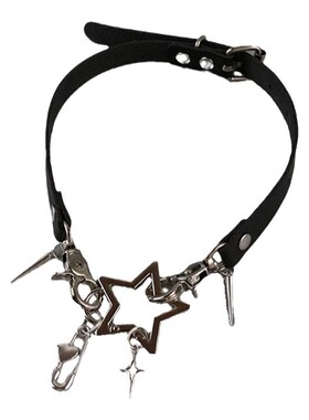 五角星项圈亚文化项链皮革choker