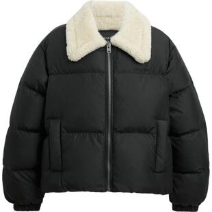 COACH/蔻驰奥莱女士羊毛皮衣领短款羽绒服外套保暖通勤