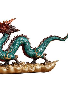 全铜龙摆件吉祥物祥龙汉龙招财青龙龙神生肖龙摆设客厅镇宅工艺品