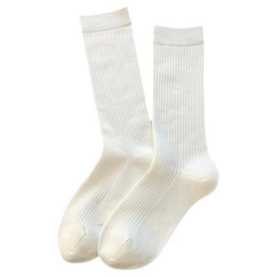 安可拉纯色中筒堆堆袜女秋冬款日系纯棉简约ins风保暖百搭筒袜子