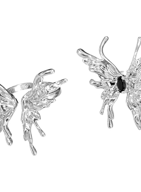 银色开口可调节蝴蝶戒指