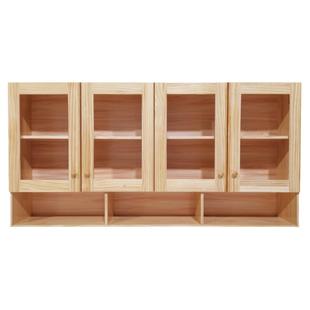 松木厨房墙壁柜吊厨柜壁橱吊柜挂墙柜子实木收纳玻璃门置物柜定制