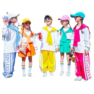 儿童合唱演出服小学生运动会服装糖果色啦啦队元旦幼儿园舞蹈表演