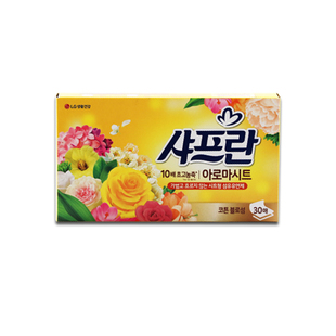 韩国进口舒福蓝柔顺剂衣物防静电香纸抽汽车抽屉衣柜香纸木棉花