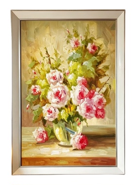 印象派手绘花卉静物油画