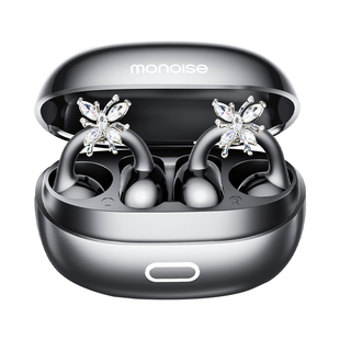 摩因Q15耳夹式AI蓝牙耳机开放无线气骨传导降噪运动2026新款翻译