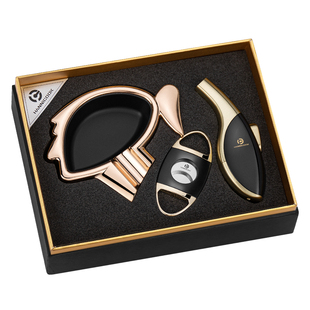 汉尼库克雪茄剪打火机烟灰缸三件套雪茄三件套烟具套装豪华便携