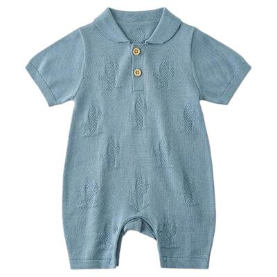 【清仓款】考拉鼻鼻婴儿连体衣夏薄款宝宝短袖针织衫万重仙人掌