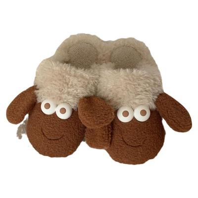 细细条创意可爱小羊家用棉拖鞋