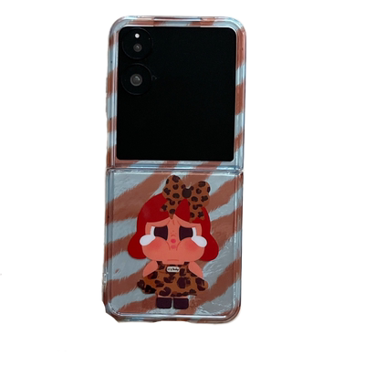 适用折叠屏华为Purax软壳小米MixFlip手机壳荣耀MagicVFlip三星zflip7斑马纹FE哭娃6华为pocket2手链绳W25女4