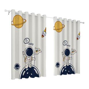 儿童房窗帘免打孔安装遮光2025新款男女孩卧室防晒隔热遮阳帘子布