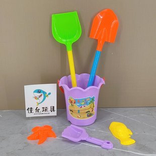 299 件沙滩双工具6桶海边戏水铲玩具 24A沃宜儿童夏天沙滩套装