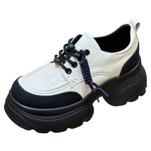 爆款英伦乐福鞋女2025新款秋季厚底增高6cm小个子单鞋松糕小皮鞋