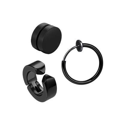 无耳洞耳夹磁吸耳钉素圈耳环钛钢