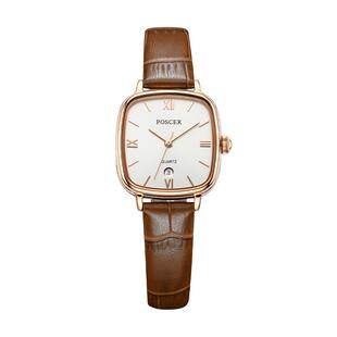 宝时捷潮流复古女士手表小方表女精致小表盘50105