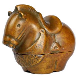 荣宝斋墨盒唐马墨盒文房四宝书法国画毛笔架笔搁笔掭收藏文玩摆件仿古铜器墨池笔搁礼品