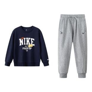 NIKE 3BRAND童装2026春新款男女童套装运动2件套儿童卫衣卫裤童装